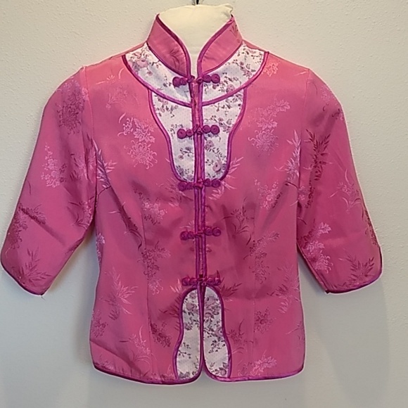 Custom Tailor Tops - Vintage Chinese *2XHOST PICK* petite Pink Tunic